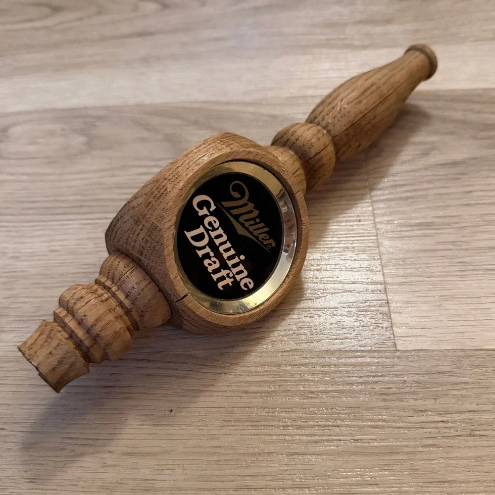 Miller Genuine Draft Wood Beer Tap Handle Bar‎ Decor Collectible